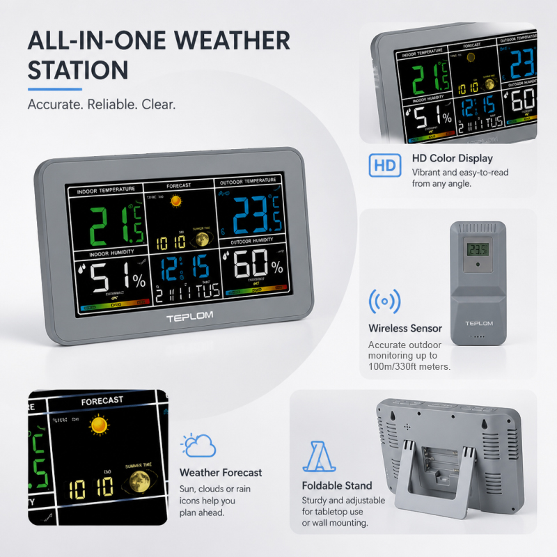 TEPLOM Multifunctional Digital - Weather Station Indoor ulasan dan harga