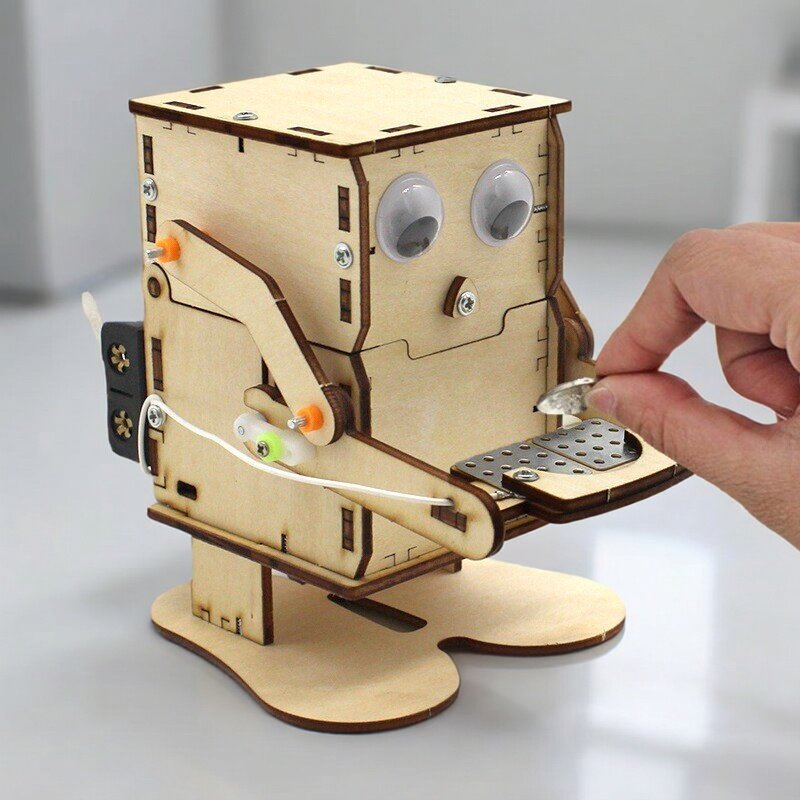 Wooden Assemble DIY Robot Eati - Science Project Robot ulasan dan harga