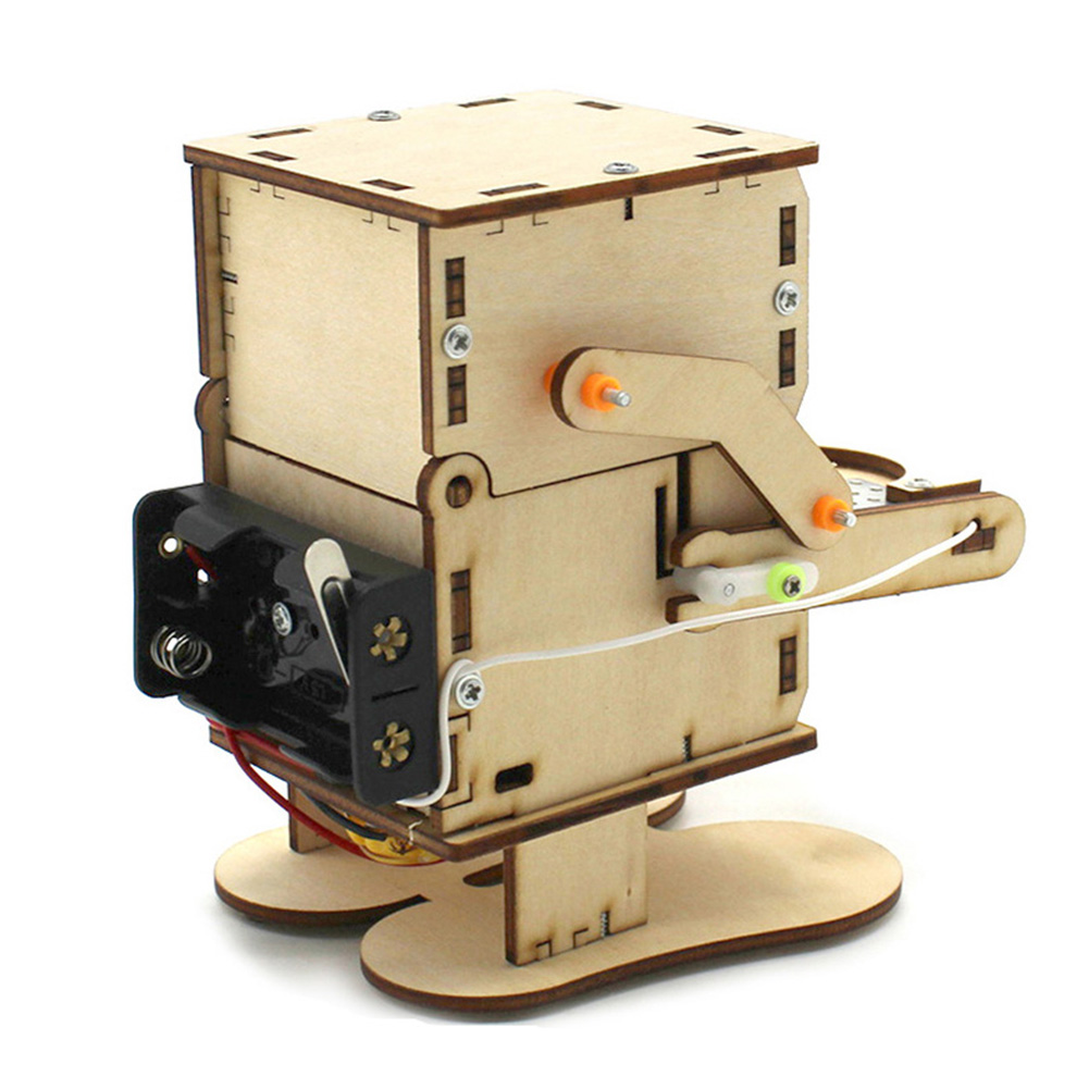 Wooden Assemble DIY Robot Eati - Science Project Robot ulasan dan harga