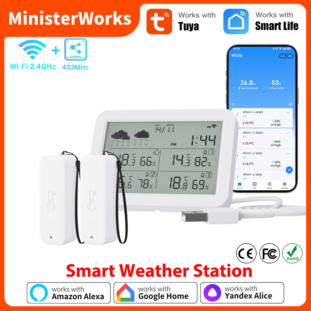 Tuya WiFi Weather Station RF43 - Weather Station Indoor ulasan dan harga